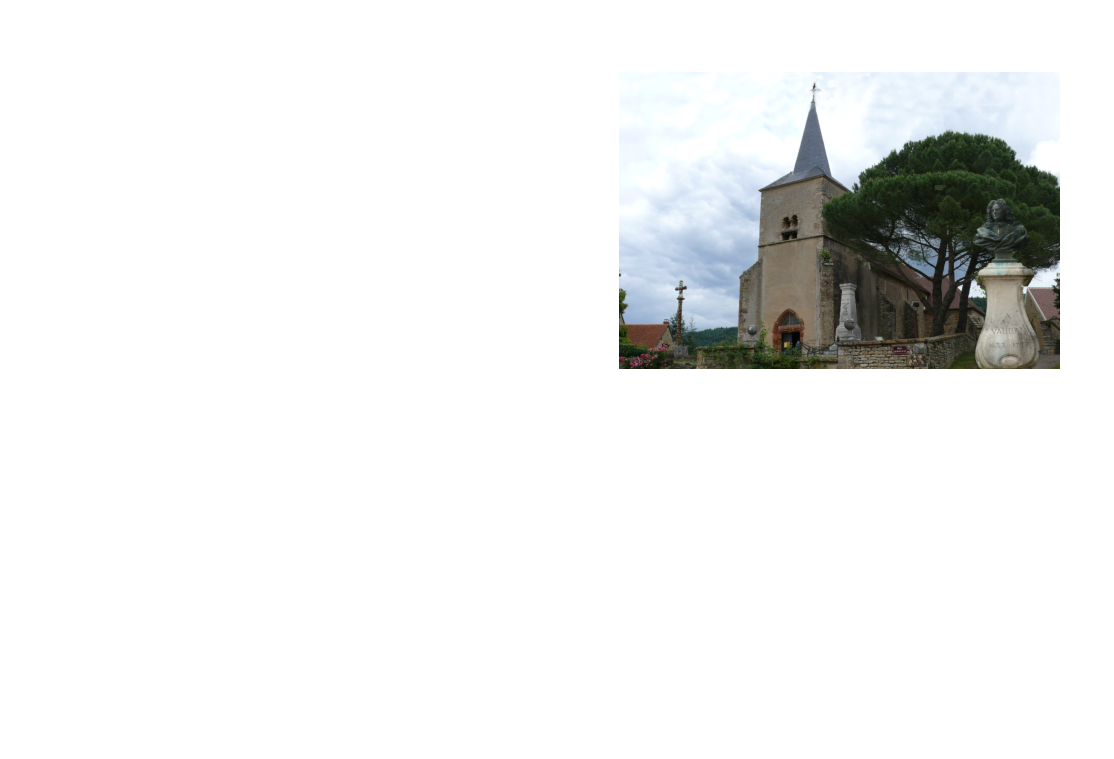 «La première église de Bazoches datait du 12ème siècle mais elle a été brûlée par les Huguenots en 1569. Elle a été reconstruite à la fin du 16ème siècle et au début du 17ème siècle. Elle comprend un porche sur lequel se dresse un clocher percé de fenêtres géminées à arcatures, équipées de petits auvents couverts de tuiles jouant le rôle d'abat-son. La nef est à deux travées de style gothique, flanquée sur la gauche, à hauteur de la première travée, d'une chapelle dédiée à Saint Franchy contenant le baptistère et le confessionnal. Deux autres chapelles se font face à la hauteur de la deuxième travée, celle de gauche étant dédiée à la Sainte Vierge Marie, celle de droite à Saint Sébastien.»  BAZOCHES 58190 NIÈVRE     B. Pujo Extrait de « Si Bazoches m'était conté... » n°82 de la Camosine Amis du Maréchal de Vauban, passionnés d'histoire, vous pouvez soutenir les efforts de sauvegarde d'un patrimoine précieux en faisant un don à : l'Association pour la Sauvegarde et la Restauration de l'église Saint Hilaire de Bazoches (Gardienne de la sépulture du Maréchal de Vauban) 2 place de la Mairie 58190 BAZOCHES Adresse Mail: eglise.sthilaire.bazoches58@gmail.com  Mairie : Le secrétariat de la Mairie est ouvert au public les lundis et jeudis de 14h à 17h Adresse Mail : mairiedebazoches@orange.fr Téléphone : 03 86 22 10 55 Site Internet : bazoches.net   Facebook : commune de bazoches 58190 Pour organiser vos réceptions, la Maison communale : une salle d'une capacité de 70 personnes, dans un cadre sécurisé, grâce à son jardin arboré et ombragé (parking et terrain de boules).  APC et Informations touristiques : L'agence postale communale est ouverte du lundi au vendredi de 9h30 à 12h30 et le samedi de 9h30 à 12h Vous y trouverez également les renseignements touristiques nécessaires à votre séjour. Téléphone : 03 86 20 29 32  Paroisse : Prêtre résidant au Presbytère de Corbigny Adresse Mail : paroisse.stfrancois.assise@nievre.catholique.fr Site Internet : https://p-stfa.com Téléphone : 03 86 20 11 94  Site Internet: https://eglisesainthilairedebazoches58190.com