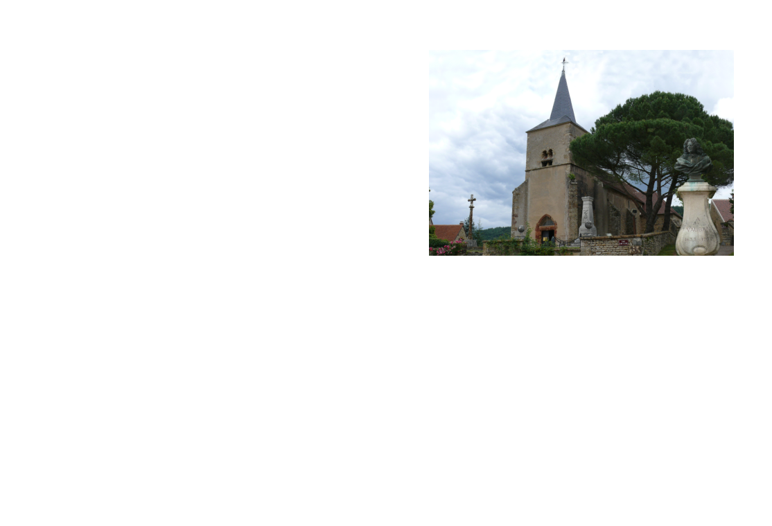 «La première église de Bazoches datait du 12ème siècle mais elle a été brûlée par les Huguenots en 1569. Elle a été reconstruite à la fin du 16ème siècle et au début du 17ème siècle. Elle comprend un porche sur lequel se dresse un clocher percé de fenêtres géminées à arcatures, équipées de petits auvents couverts de tuiles jouant le rôle d'abat-son. La nef est à deux travées de style gothique, flanquée sur la gauche, à hauteur de la première travée, d'une chapelle dédiée à Saint Franchy contenant le baptistère et le confessionnal. Deux autres chapelles se font face à la hauteur de la deuxième travée, celle de gauche étant dédiée à la Sainte Vierge Marie, celle de droite à Saint Sébastien.»  BAZOCHES 58190 NIÈVRE     B. Pujo Extrait de « Si Bazoches m'était conté... » n°82 de la Camosine Amis du Maréchal de Vauban, passionnés d'histoire, vous pouvez soutenir les efforts de sauvegarde d'un patrimoine précieux en faisant un don à : l'Association pour la Sauvegarde et la Restauration de l'église Saint Hilaire de Bazoches (Gardienne de la sépulture du Maréchal de Vauban) 2 place de la Mairie 58190 BAZOCHES Adresse Mail: eglise.sthilaire.bazoches58@gmail.com  Mairie : Le secrétariat de la Mairie est ouvert au public les lundis et jeudis de 14h à 17h Adresse Mail : mairiedebazoches@orange.fr Téléphone : 03 86 22 10 55  Facebook : commune de bazoches 58190 Pour organiser vos réceptions, la Maison communale : une salle d'une capacité de 70 personnes, dans un cadre sécurisé, grâce à son jardin arboré et ombragé (parking et terrain de boules).  APC et Informations touristiques : L'agence postale communale est ouverte du lundi au vendredi de 9h30 à 12h30 et le samedi de 9h30 à 12h Vous y trouverez également les renseignements touristiques nécessaires à votre séjour. Téléphone : 03 86 20 29 32  Paroisse : Prêtre résidant au Presbytère de Corbigny Adresse Mail : paroisse.stfrancois.assise@nievre.catholique.fr Site Internet : https://p-stfa.com Téléphone : 03 86 20 11 94  Site Internet: https://eglisesainthilairedebazoches58190.com
